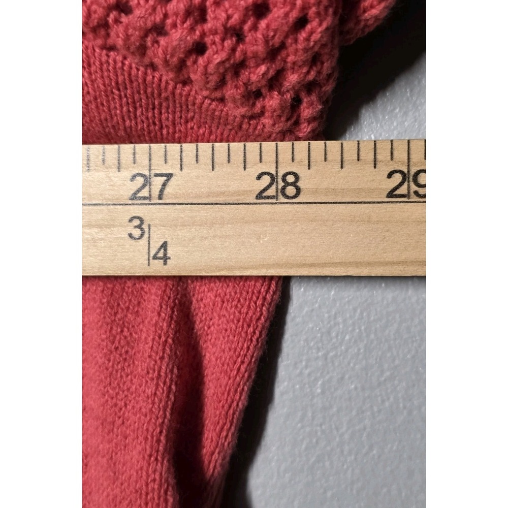 Candace Cameron Bure Cozy Relaxed Short Sleeve Sweater Coral Size 3X - Picture 6 of 8